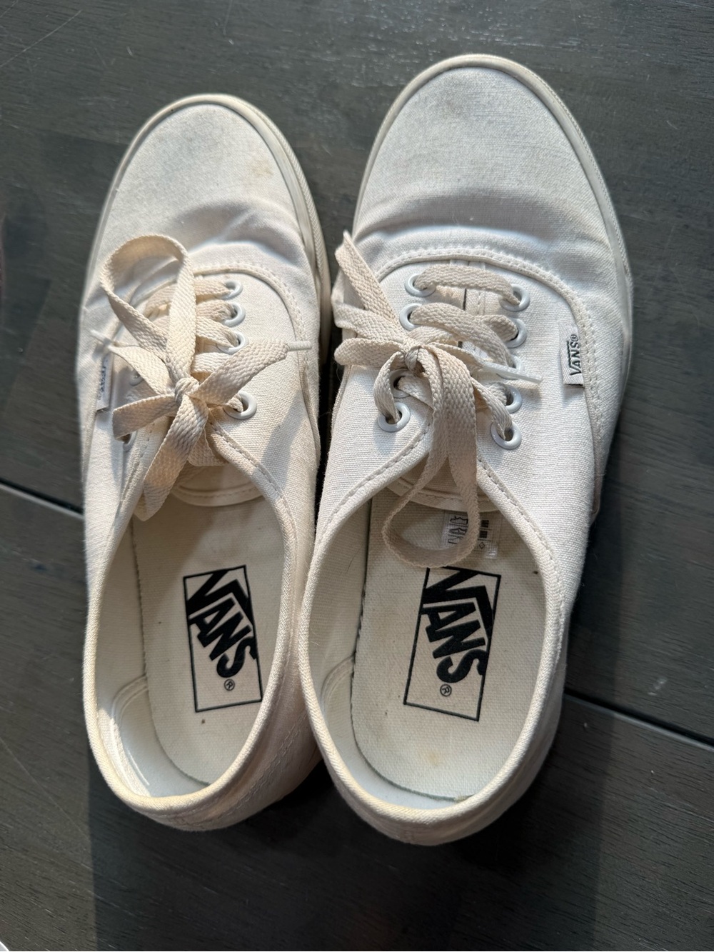 Vans White Canvas Low-Top Sneakers